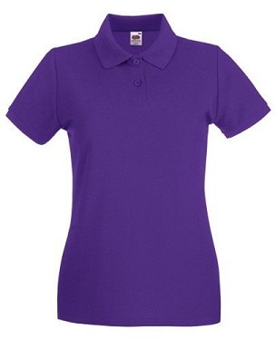Fruit of the Loom, Ladies Premium Polo, women's premium polo shirt, purple, L