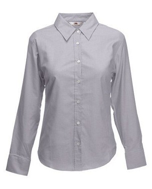 Fruit of the Loom, Ladies LS Oxford Shirt, ženska oxford košulja dugih rukava, oksford siva, XL