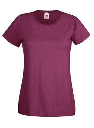 Fruit of the Loom, Valueweight, ženska pamučna majica kratkih rukava,burgundi, XL