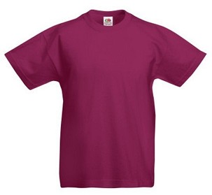 Fruit of the Loom, Original T, children's cotton T-shirt, burgundy, 9-11