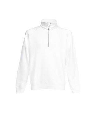 Fruit Of The Loom Premium Zip Neck Sweat, Rhinestone Zip Clasp
