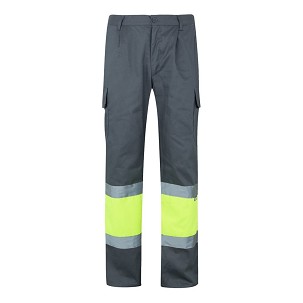 VL POSEIDON. Two-tone multi-pocket twill trousers (210g/m²), in cotton (20%) and polyester (80%)