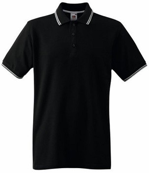 Fruit of the Loom, Premium Tipped Polo, premium dvobojna muška polo majica, belo-crn, M