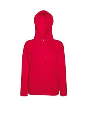 Fruit of the Loom, Ladies Lightweight Hooded Sweat, ženski duks sa kapuljačom, crvena, XL