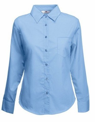 Fruit of the Loom, Ladies LS Poplin Shirt, ženska poslovna košulja, svetlo plava, S