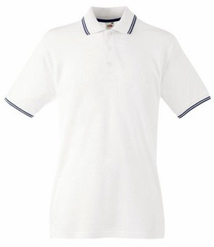 Fruit of the Loom, Premium Tipped Polo, premium dvobojna muška polo majica,bela-tamno teget  , L