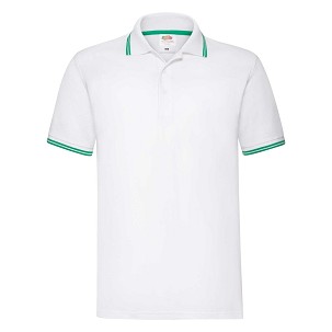 Fruit of the Loom, Premium Tipped Polo, premium dvobojna muška polo majica, bela-zelena, L