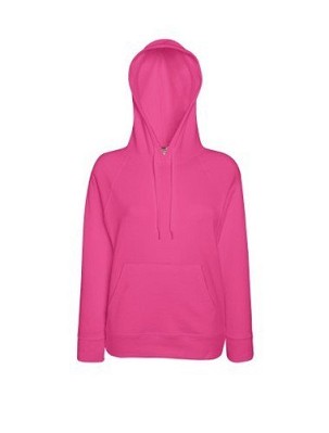 Fruit of the Loom, Ladies Lightweight Hooded Sweat, hooded sweatshirt, fuchsia, 2XL
