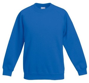 Fruit Of The Loom, Kids Premium Raglan Sweat, dečija dukserica,  royal plavi, 7-8