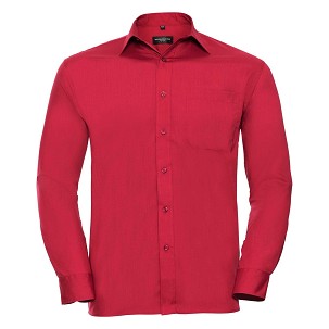 RUSSELL muška košulja sa dugim rukavima POLYCOTTON EASY CARE POPLIN, crvena, XL