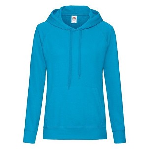 Fruit of the Loom, Ladies Lightweight Hooded Sweat, hooded sweatshirt, azure blue, XS