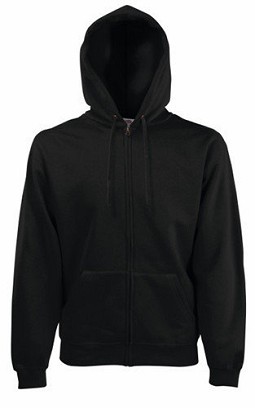 Fruit Of The Loom, Premium Hooded sweat jakna, crna, S