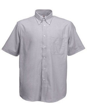 Fruit of the Loom, SS Oxford Shirt, muška poslovna košulja kratkih rukava, oksford siva, M