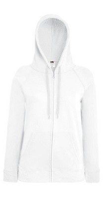 Fruit of the Loom, Ladies Lightweight Hooded Sweat Jacket, ženski duks sa kapuljačom, bela, XL