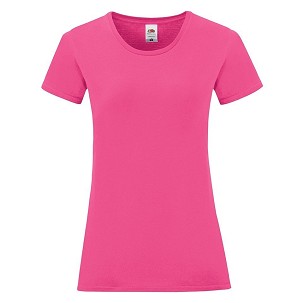 Fruit of the Loom, LADIES ICONIC 150T, ženska pamučna majica, fuksija boja