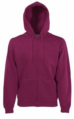 Fruit Of The Loom, Premium Hooded Sweat Jacket, Burgundy, L