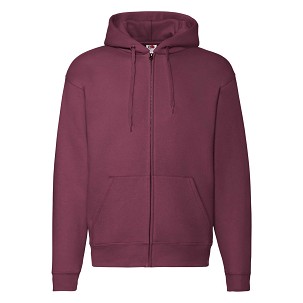 Fruit Of The Loom, Premium Hooded Sweat Jacket, Burgundy, 2XL
