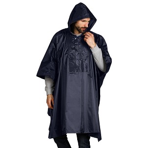PONCHO, waterproof raincoat, blue