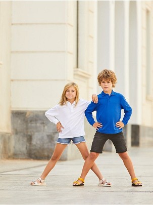 Fruit of the Loom, Kids 65/35 LS Polo, dečija polo majca dugih rukava,crvena , 9-11