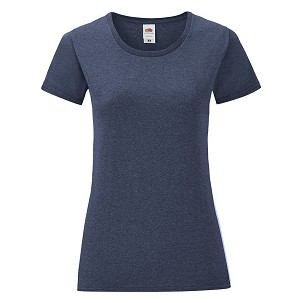 Fruit of the Loom, LADIES ICONIC 150T, ženska pamučna majica, retro melirana teget, L