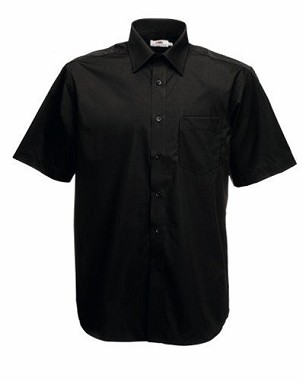 Fruit of the Loom, Poplin Shirt, muška košulja kratkih rukava, crna, 3XL
