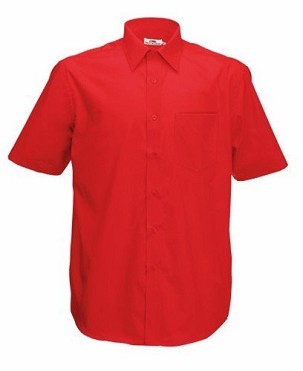 Fruit of the Loom, Poplin Shirt, muška košulja kratkih rukava, crvena, L