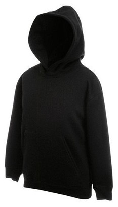Fruit Of The Loom, Kids Premium Hooded Sweat, duks sa kapuljačom za decu, crna, 12-13