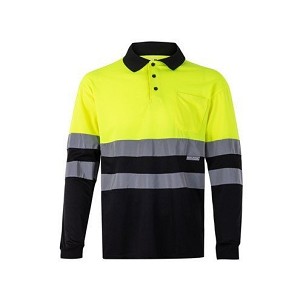 Velilla VULCAN. Bird-eye dvobojna polo majica (160g/m²) sa dugim rukavima, od poliestera (100%)
