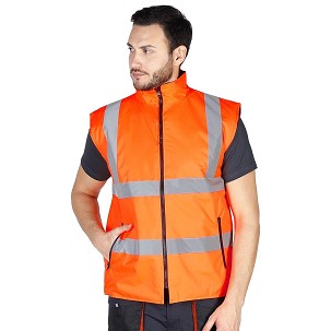 SAFETY DUO, reversible unisex safety vest, neon orange