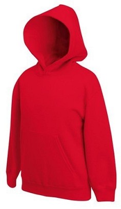 Fruit Of The Loom, Kids Premium Hooded Sweat, duks sa kapuljačom za decu, crvena, 5-6