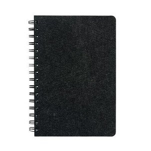 MISHIMA. A5 notebook with semi-hard cover in recycled felt (100% rPET) with rings and lined pages