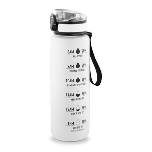 ERIKSSON. Bottle made from recycled PET (100% rPET), featuring motivational quotes and times to encourage you to drink water and stay hydrated throughout the day