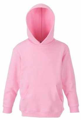 Fruit Of The Loom, Kids Premium Hooded Sweat, duks sa kapuljačom za decu, roza, 9-11