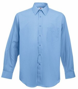 Fruit of the Loom, Poplin Shirt, muška košulja dugih rukava, svetlo plava, S