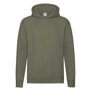 Fruit of the Loom, Premium Hooded Sweat, men's hooded sweatshirt, olive green, L