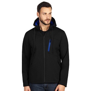 NITRO, duo-color hooded softshell jacket, royal blue