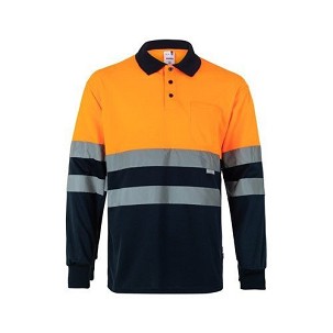 Velilla VULCAN. Bird-eye dvobojna polo majica (160g/m²) sa dugim rukavima, od poliestera (100%)