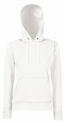 Fruit Of The Loom, Ladies Classic Hooded Sweat, duks sa kapuljačom za žene, bela, S