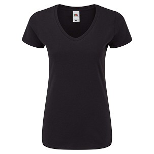 Fruit of the Loom, LADIES ICONIC 150 V-NECK, pamučna majica sa V izrezom crna boja