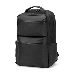 COPENHAGEN. Water-repellent recycled twill backpack with two large front pockets 17"