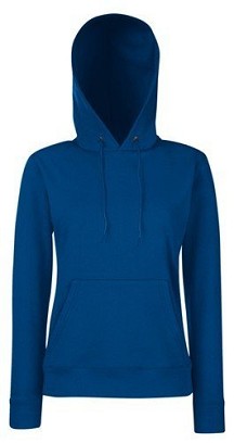 Fruit Of The Loom, Ladies Classic Hooded Sweat, duks sa kapuljačom za žene, teget, XL