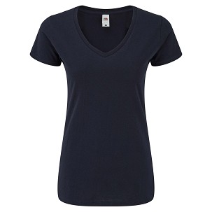 Fruit of the Loom, LADIES ICONIC 150 V-NECK, pamučna majica sa V izrezom tamno teget boja