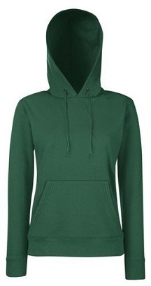Fruit Of The Loom, Ladies Classic Hooded Sweat, duks sa kapuljačom za žene, šumsko zelena, S
