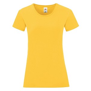 Fruit of the Loom, LADIES ICONIC 150T, ženska pamučna majica, suncokret žuta boja