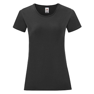 Fruit of the Loom, LADIES ICONIC 150T, ženska pamučna majica, crna boja