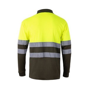 VL VULCAN LARGE. Bird-eye dvobojna polo majica (160g/m²) sa dugim rukavima, od poliestera (100%)