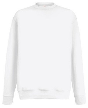 Fruit of the Loom, Lightweight Set-in Sweat, klasični lagani muški duks, bela, S