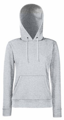 Fruit Of The Loom, Ladies Classic Hooded Sweat, duks sa kapuljačom za žene, pepeljasto siva, S