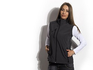 FEEDBACK WOMEN, women's softshell bodywarmer dark gray