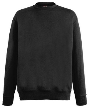 Fruit of the Loom, Lightweight Set-in Sweat, klasični lagani muški duks, crna, S